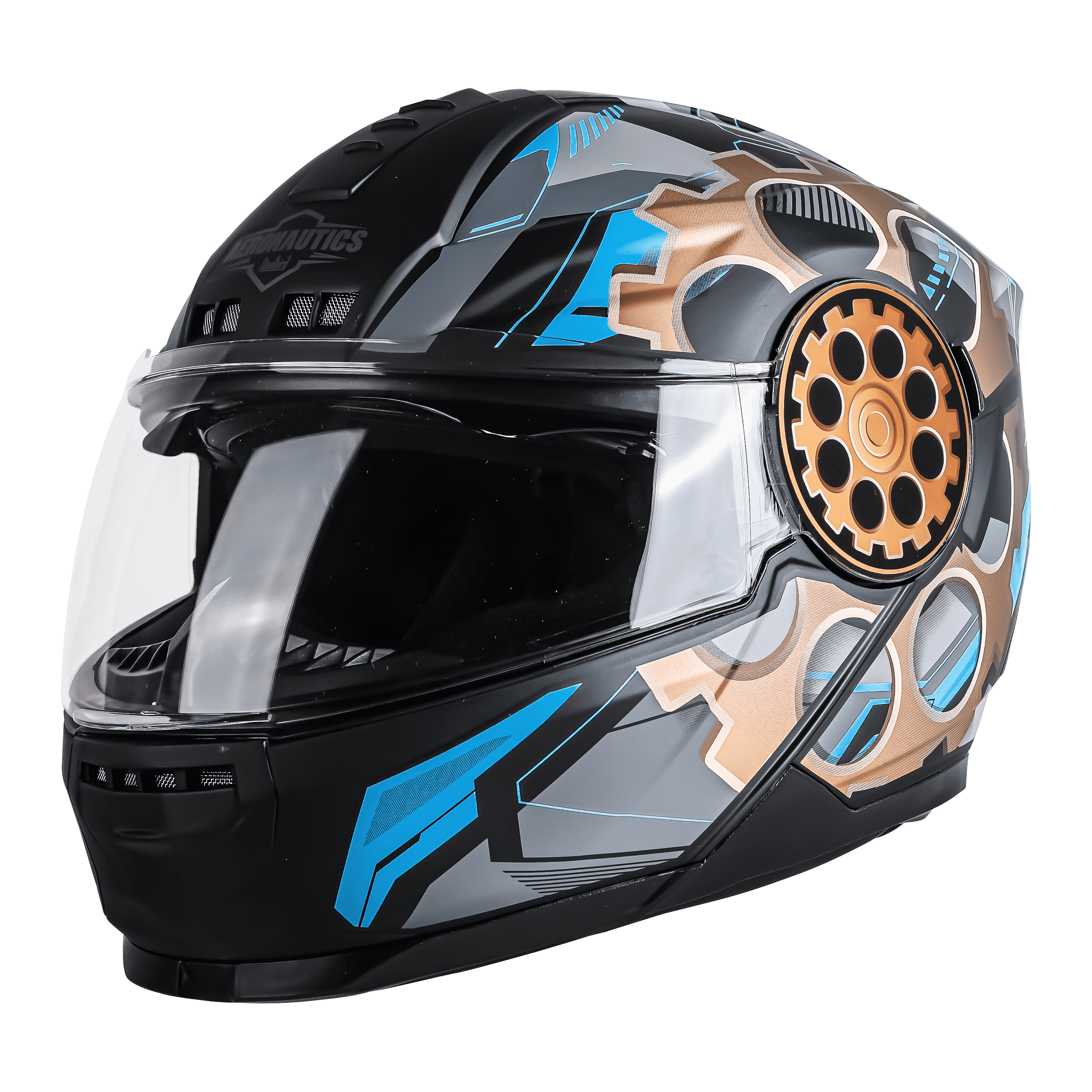 SBH-40 ROLLER CRASH GLOSSY BLACK WITH LIGHT BLUE